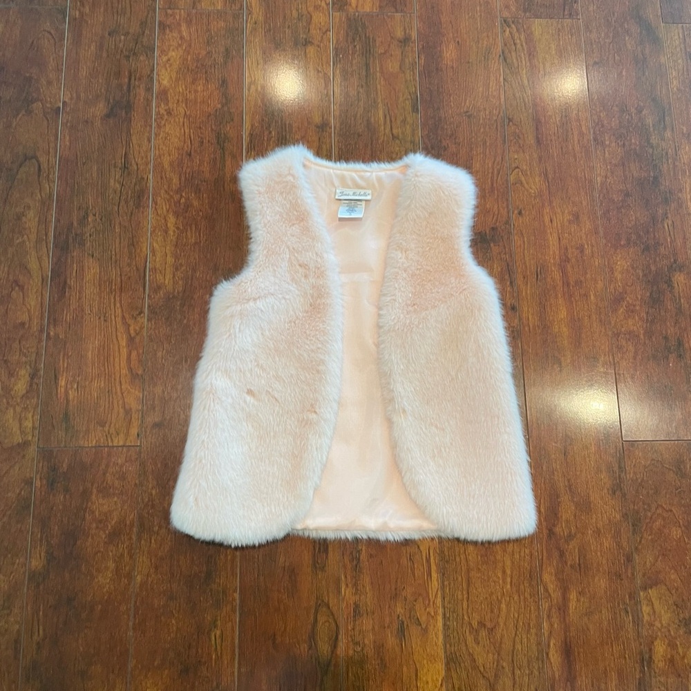 Blush faux fur vest